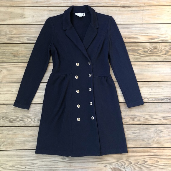 St. John Collection Jackets & Blazers - St. John Collection Double Breasted Coat Navy Blue